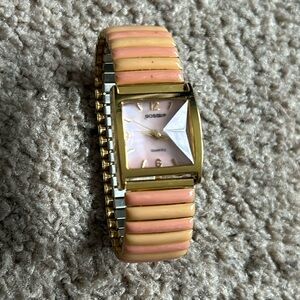 Gossip women’s‎ vintage retro orange/pink/gold bracelet watch one size stretches